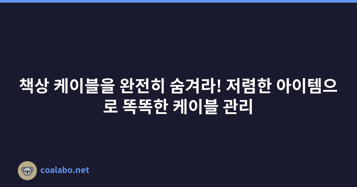 책상 케이블을 완전히 숨겨라! 저렴한 아이템으로 똑똑한 케이블 관리