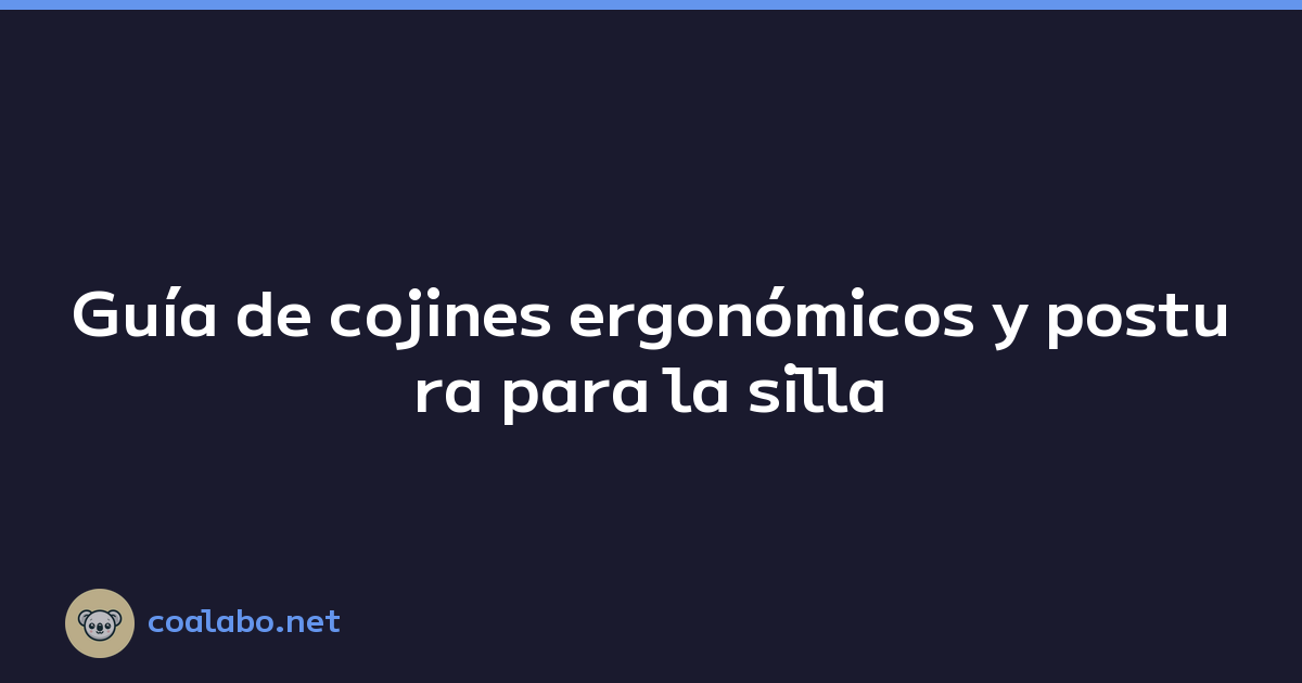 Guía de cojines ergonómicos y postura para la silla