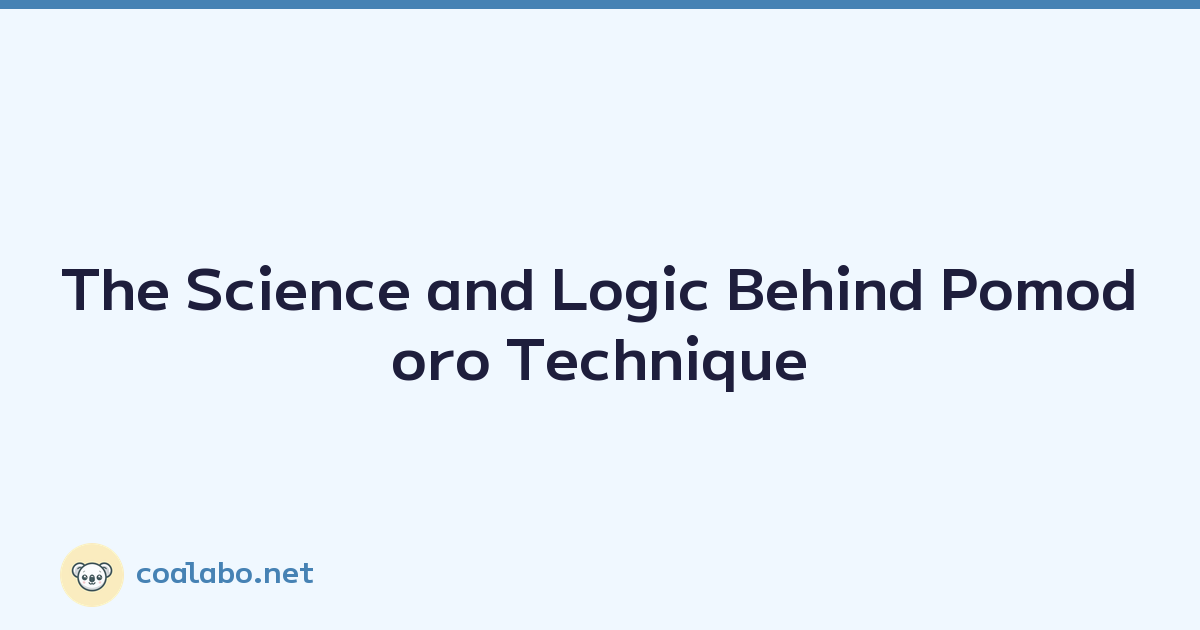 The Science and Logic Behind Pomodoro Technique