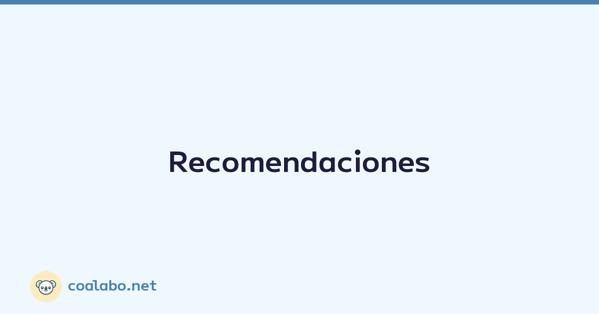 Recomendaciones