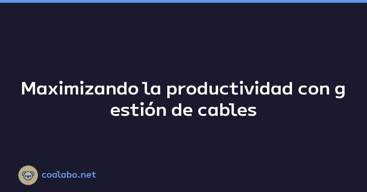 Maximizando la productividad con gestión de cables