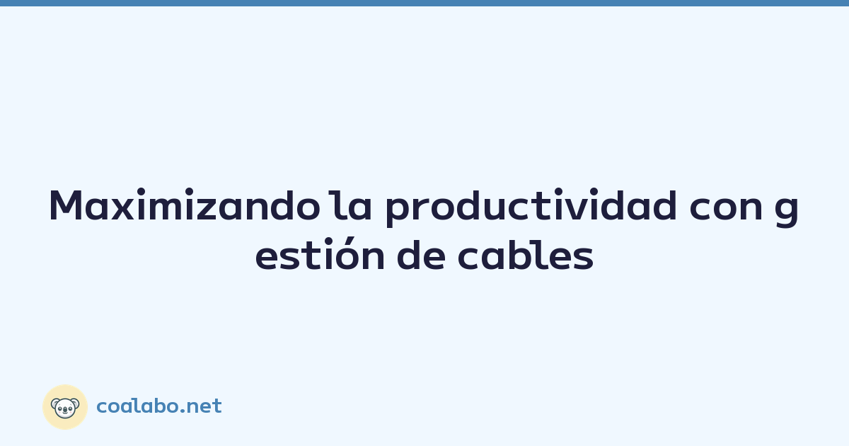 Maximizando la productividad con gestión de cables