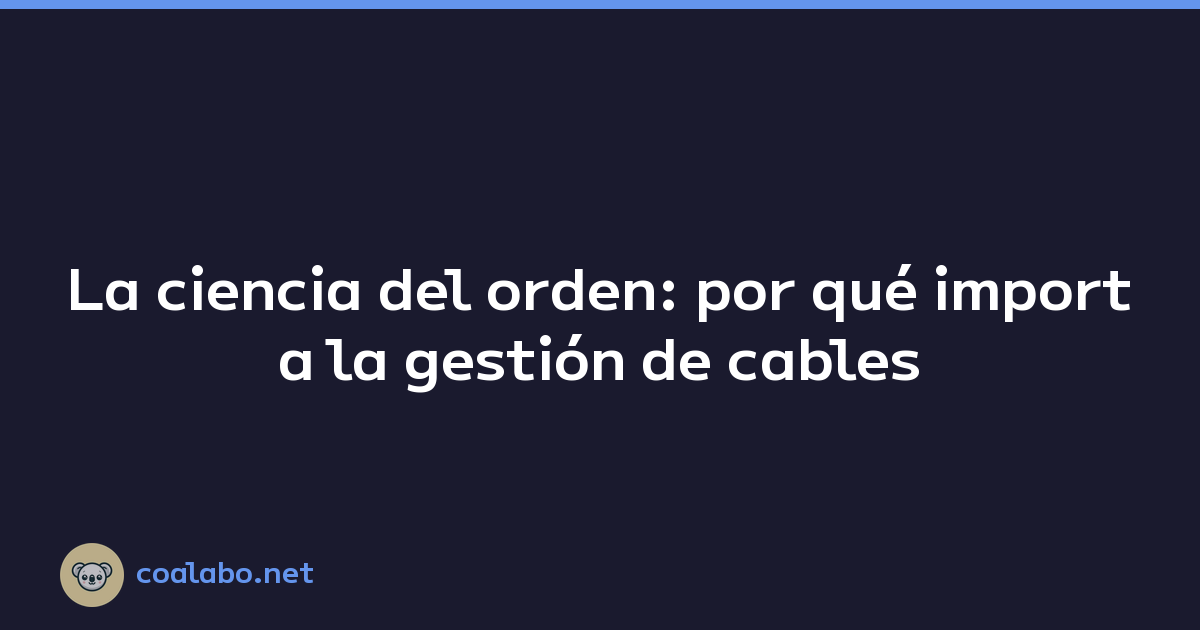 La ciencia del orden: por qué importa la gestión de cables