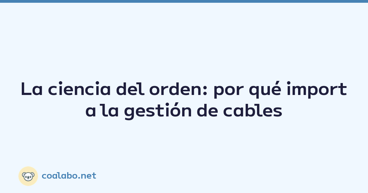 La ciencia del orden: por qué importa la gestión de cables